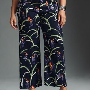 Anthropoligy Maeve The Collete Floral Cropped Wide Leg Size 26